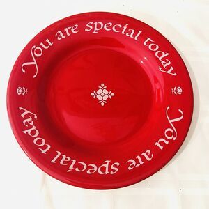 The Original Red Plate Co. “YOU ARE SPECIAL TODAY” Red Ceramic Plate VTG - READ